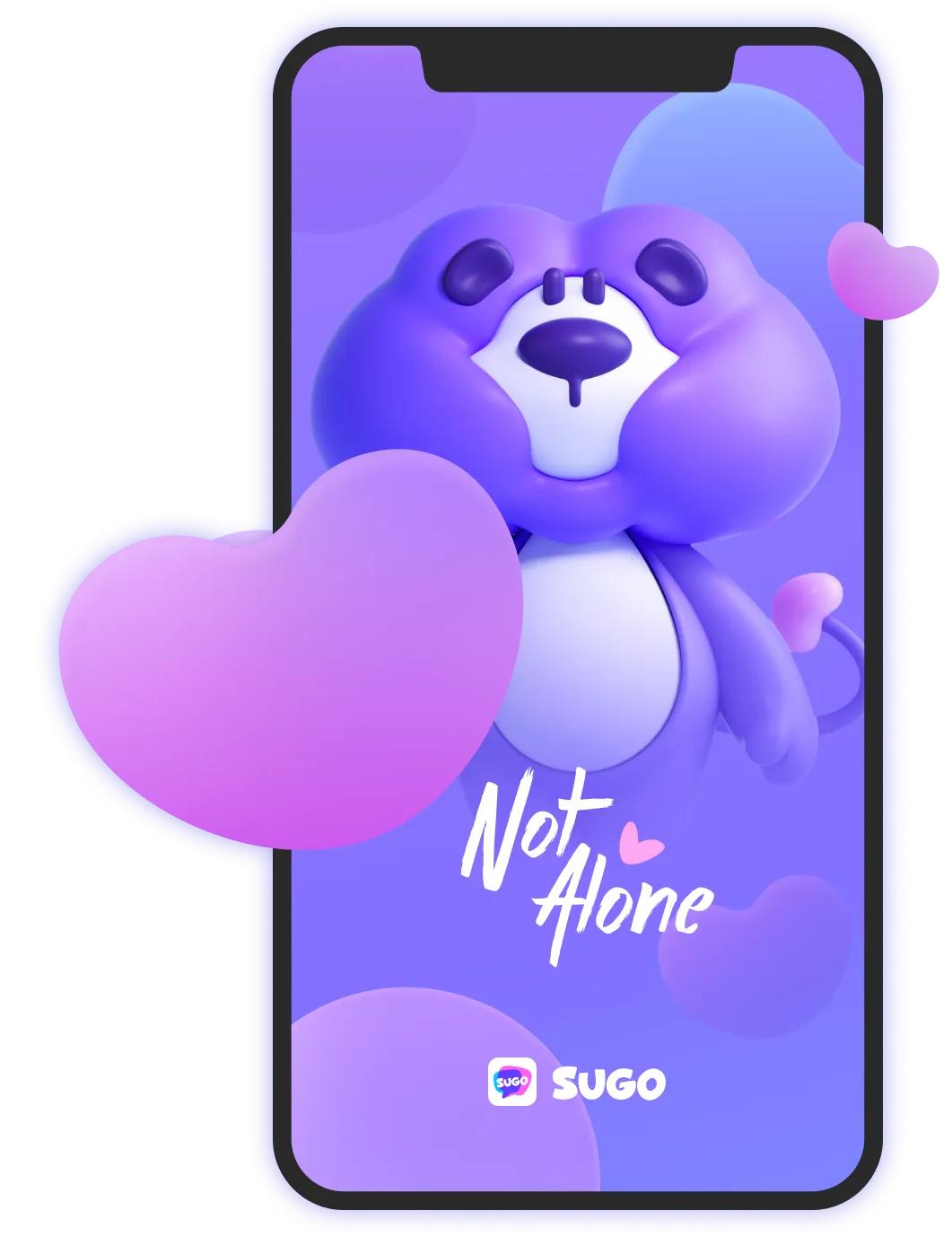 Điện thoại hiển thị ứng dụng SUGO